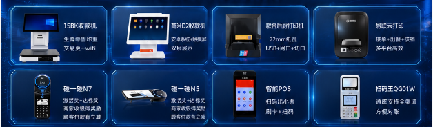 乐惠银收银产品和收银系统设备矩阵